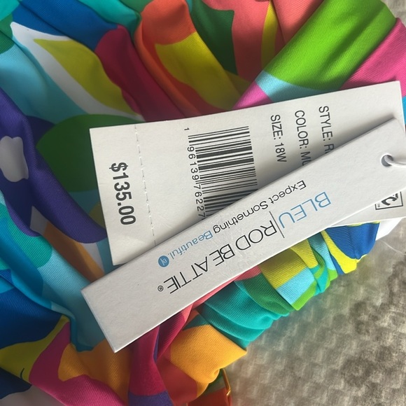 Bleu Rod Beattie Away We Go! Shirred Underwire Mio Swimsuit Size 18W - Picture 7 of 7